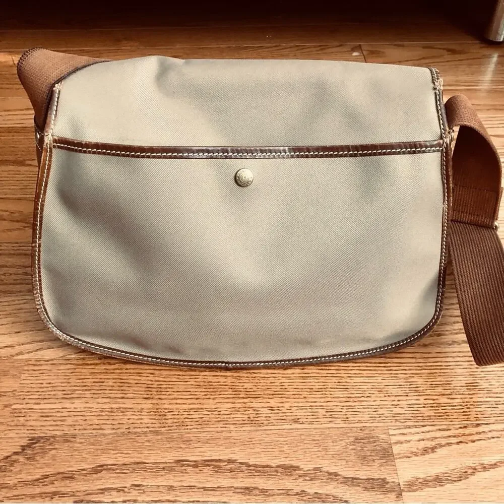 Hunting World Authentic RARE Shoulder Canvass Leather Brown Tan Messenger Bag